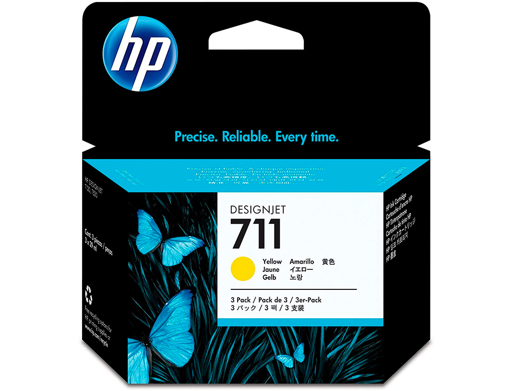 TINTEIRO HP DESIGNJET T120/T520 AMARELO N 711 PACK 3/1000 PAGINAS