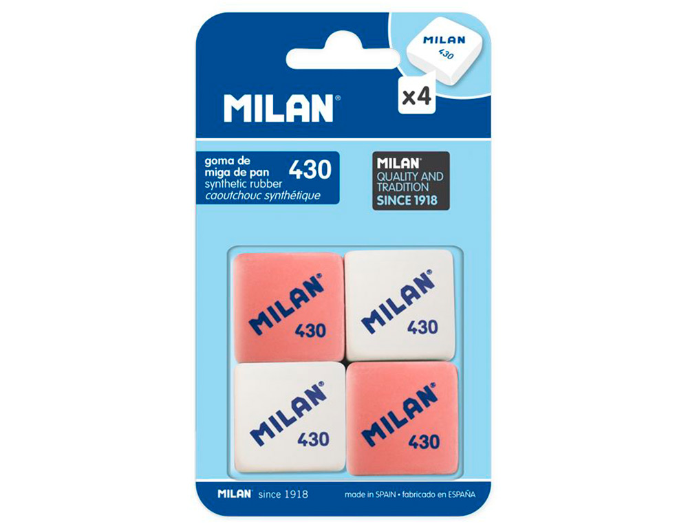 BORRACHA MILAN 430 BLISTER DE 4 UNIDADES