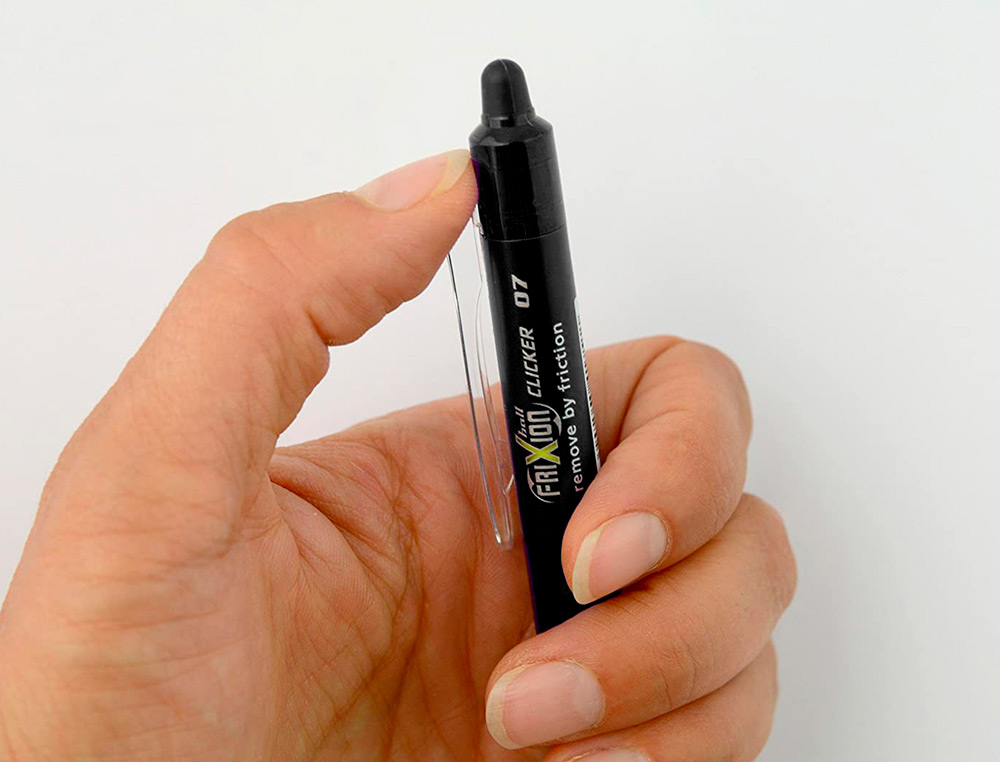 ESFEROGRAFICA PILOT FRIXION CLICKER APAGAVEL 0,7 MM PONTA MEDIA PRETO EM BLISTER