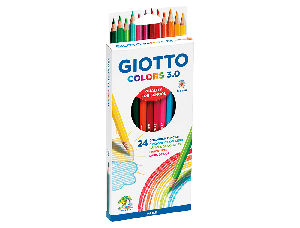 LAPIS DE COR GIOTTO COLORS 3.0 CAIXA DE 24 CORES MINA 3 MM