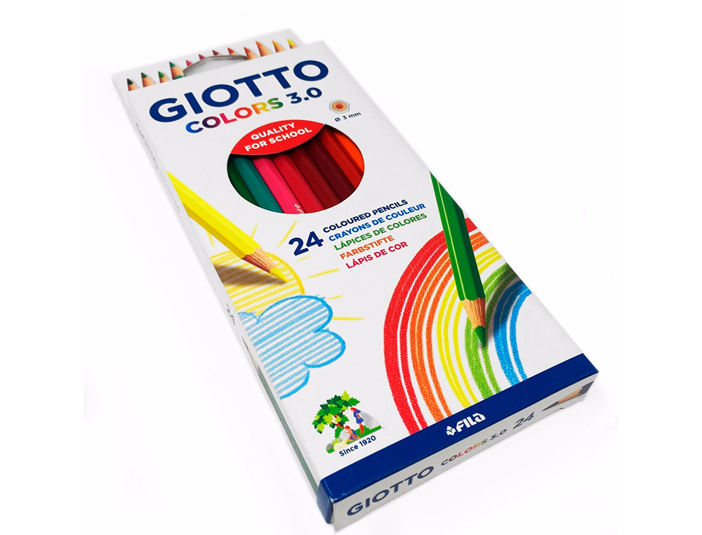 LAPIS DE COR GIOTTO COLORS 3.0 CAIXA DE 24 CORES MINA 3 MM