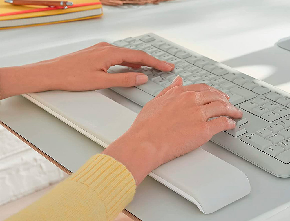 APOIO DE PULSOS LEITZ ERGO COSY PARA TECLADO AJUSTAVEL COR CINZA