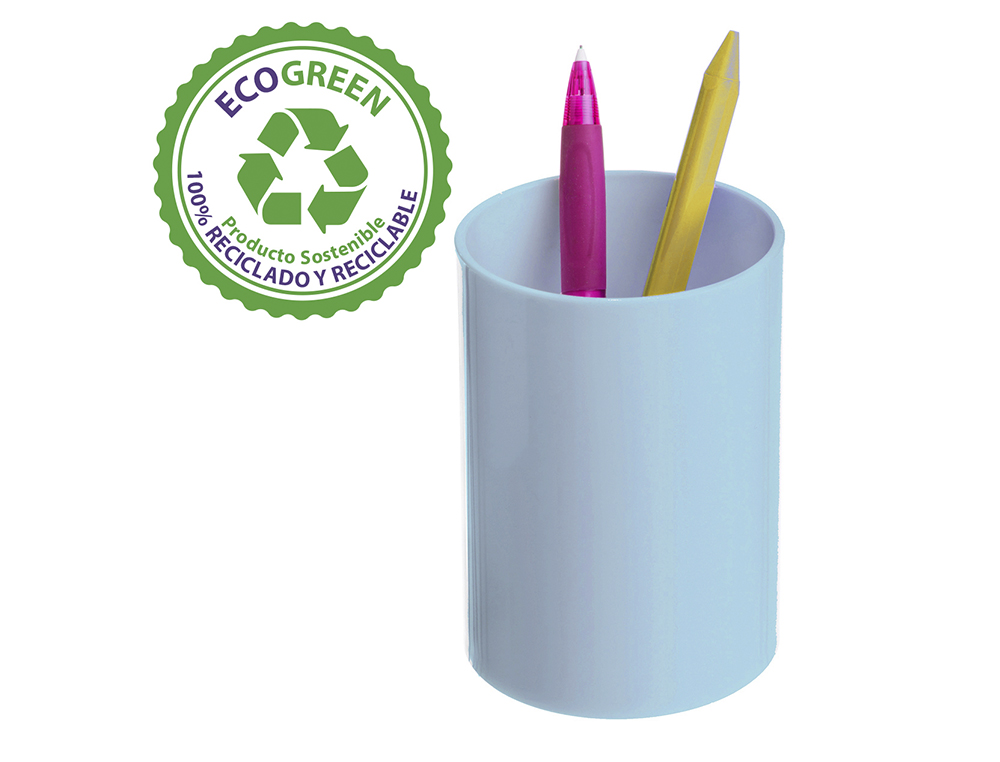 PORTA LAPIS ARCHIVO 2000 ECOGREEN PLASTICO 100% RECICLADO E RECICLAVEL COR AZUL PASTEL
