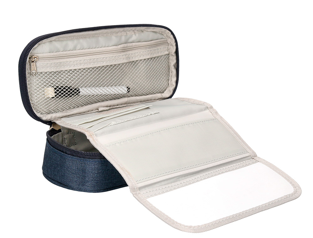 ESTOJO ESCOLAR LIDERPAPEL OVALADO COM ORGANIZADOR INTERIOR QUADRO E ASA 1 FECHO SORTIDOS 220X60X90 MM