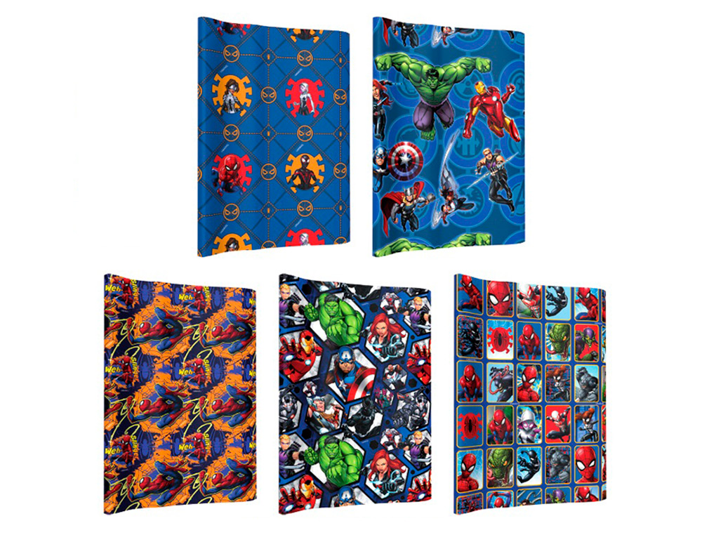 PAPEL FANTASIA BASIKA MARVEL ROLO DE 70 X 200 CM 60 GR MODELOS SORTIDOS