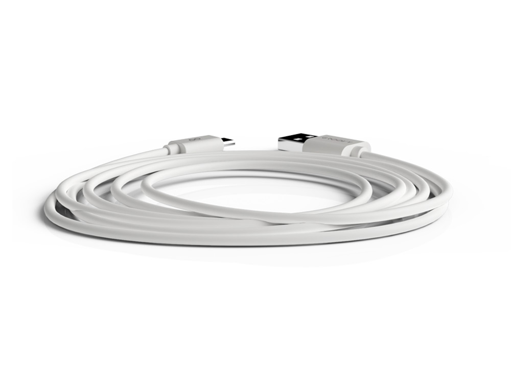 CABO GROOVY USB-A A MICRO USB COMPRIMENTO 2 MT COR BRANCO