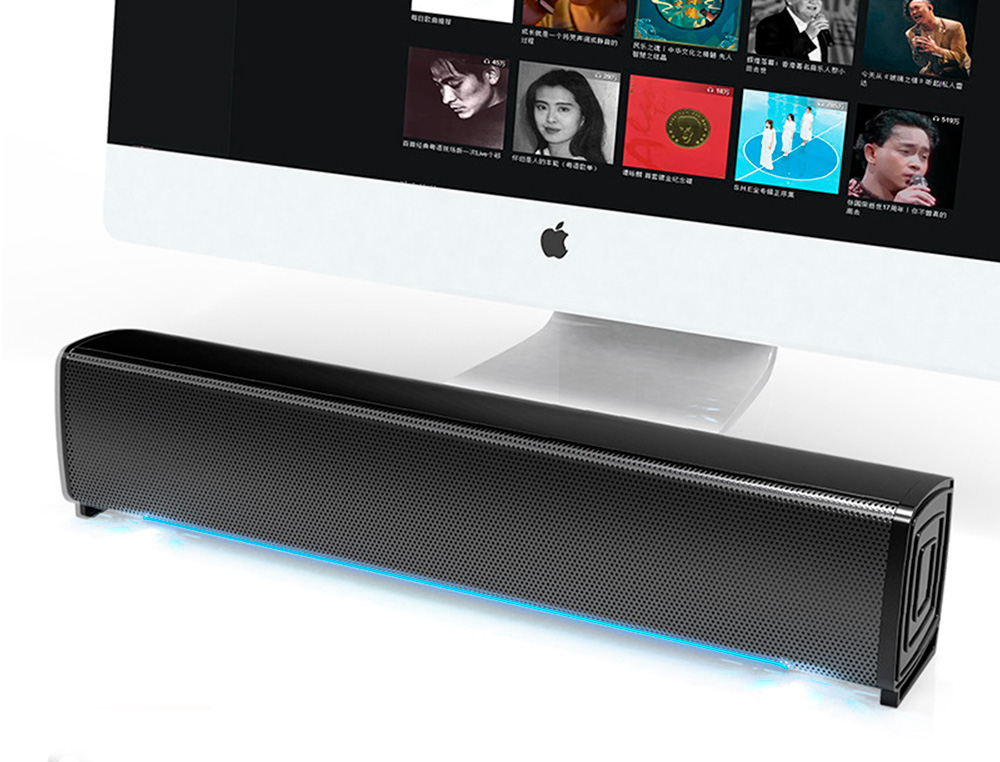 BARRA DE SOM Q-CONNECT PARA PC COM ILUMINAÇÃO LED COR PRETA