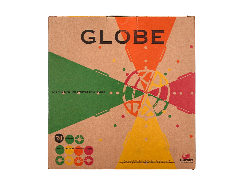 GLOBO LIDERPAPEL COM LUZ FISICO E POLITICO DIAMETRO 20 CM COR ROSA