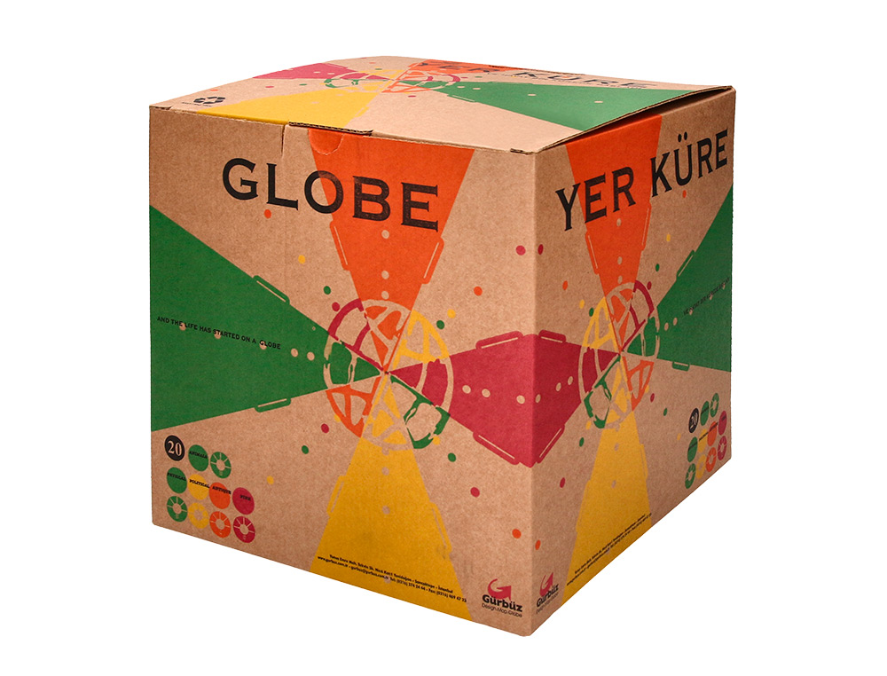 GLOBO LIDERPAPEL COM LUZ FISICO E POLITICO DIAMETRO 20 CM COR ROSA