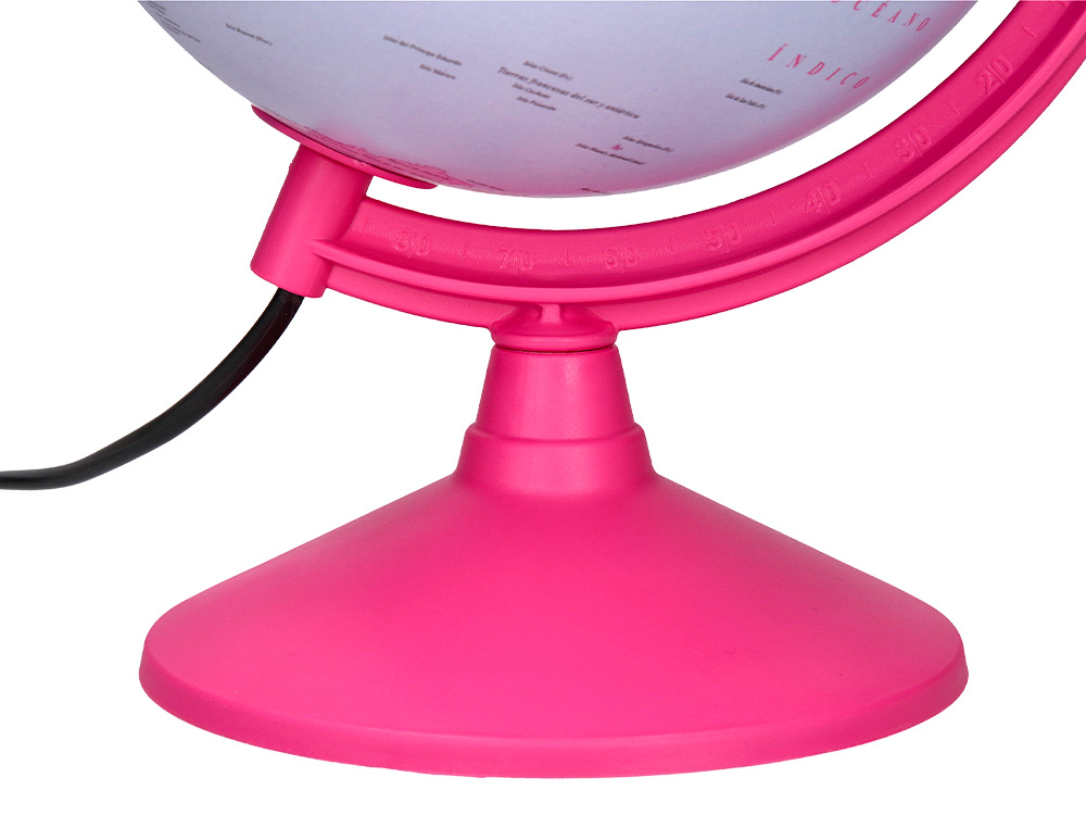 GLOBO LIDERPAPEL COM LUZ FISICO E POLITICO DIAMETRO 20 CM COR ROSA