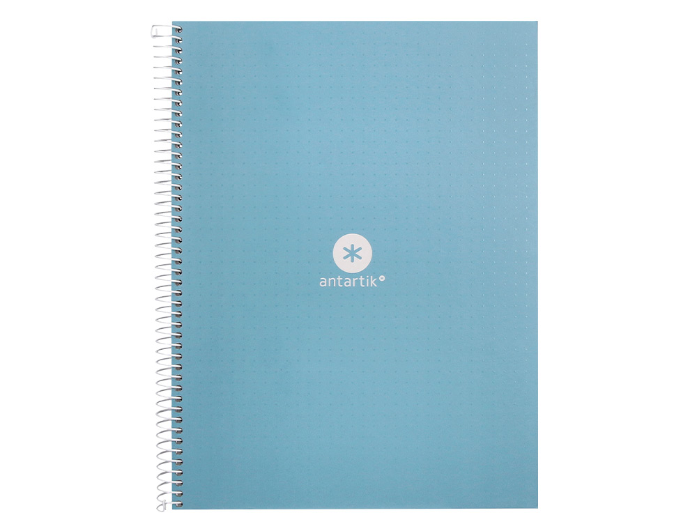 CADERNO ESPIRAL A4 MICRO ANTARTIK CAPA FORRADA 80F 90 GR PONTILHADO 1 BANDA 4 FUROS COR CELESTE