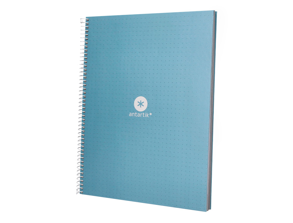 CADERNO ESPIRAL A4 MICRO ANTARTIK CAPA FORRADA 80F 90 GR PONTILHADO 1 BANDA 4 FUROS COR CELESTE