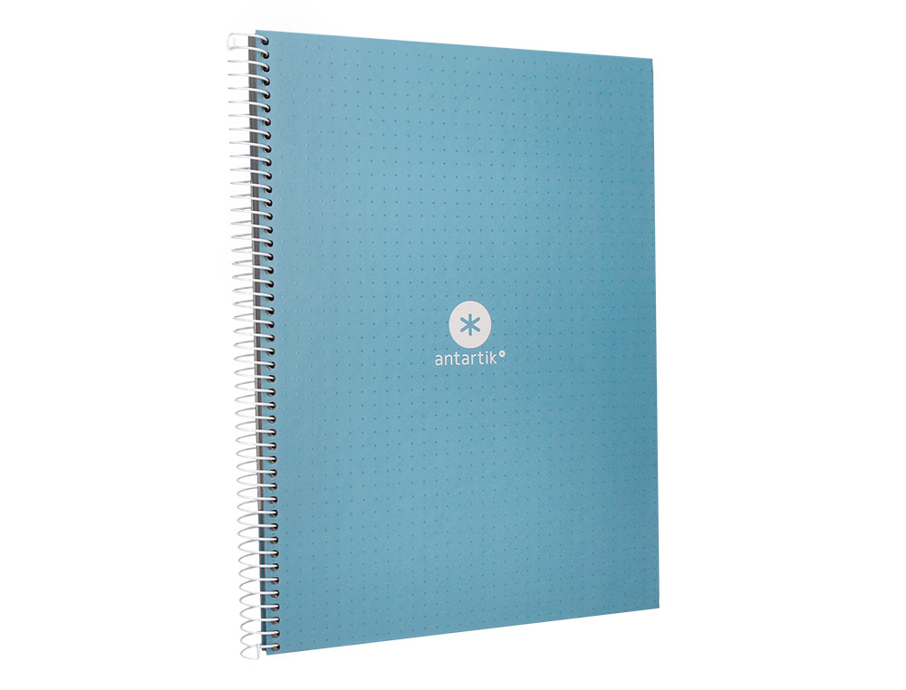 CADERNO ESPIRAL A4 MICRO ANTARTIK CAPA FORRADA 80F 90 GR PONTILHADO 1 BANDA 4 FUROS COR CELESTE