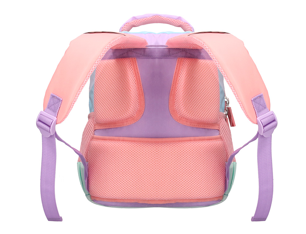 MOCHILA ESCOLAR LIDERPAPEL MULTIBOLSO INFANTIL AZUL ROSA ROXO 350X110X270 MM