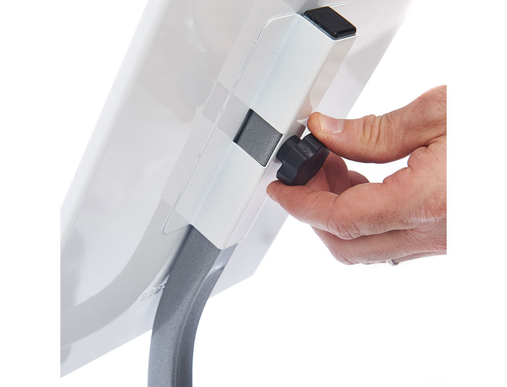 EXPOSITOR ROCADA DE CHAO MAGNETICO ROTATIVO 90 HORIZONTAL/VERTICAL ALTURA AJUSTAVEL DIN A3