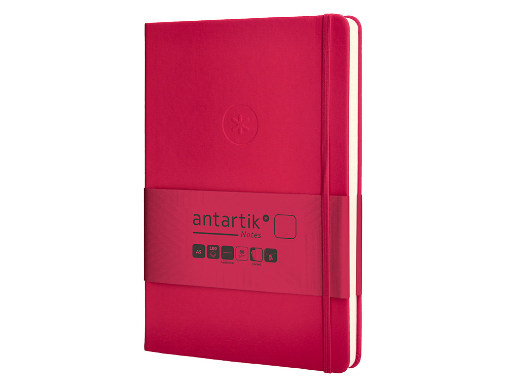 CADERNO COM ELASTICO ANTARTIK NOTES CAPA DURA A5 LISO FUCSIA 100 FOLHAS 80 GR FSC