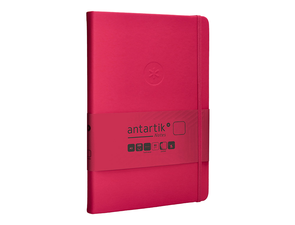 CADERNO COM ELASTICO ANTARTIK NOTES CAPA DURA A5 LISO FUCSIA 100 FOLHAS 80 GR FSC
