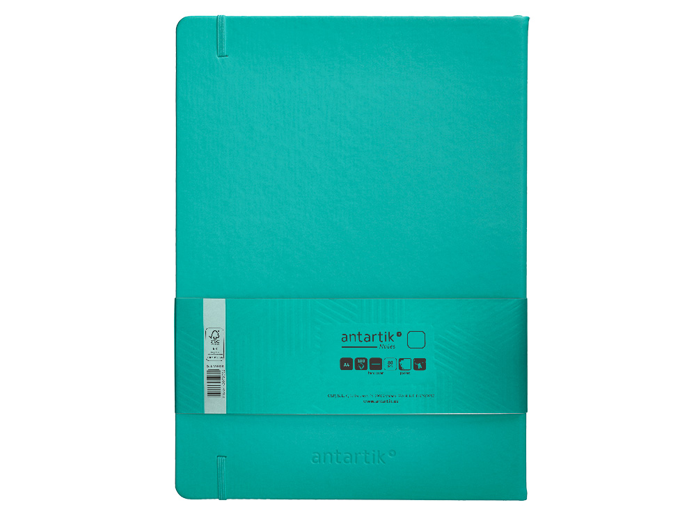 CADERNO COM ELASTICO ANTARTIK NOTES CAPA DURA A4 LISO TURQUESA 100 FOLHAS 80 GR FSC
