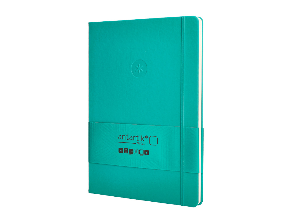 CADERNO COM ELASTICO ANTARTIK NOTES CAPA DURA A4 LISO TURQUESA 100 FOLHAS 80 GR FSC