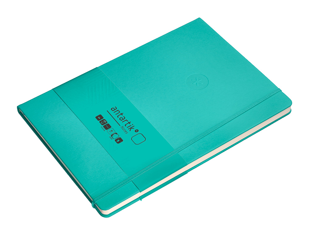 CADERNO COM ELASTICO ANTARTIK NOTES CAPA DURA A4 LISO TURQUESA 100 FOLHAS 80 GR FSC