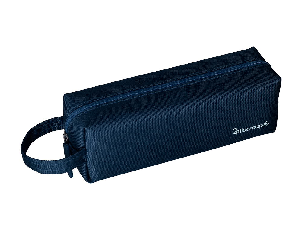 ESTOJO ESCOLAR LIDERPAPEL RETANGULAR COM ASA 210X70 MM AZUL MARINHO