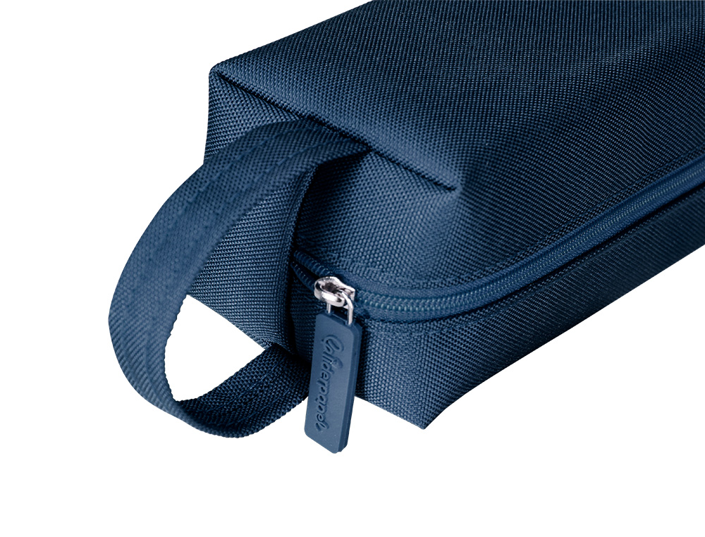 ESTOJO ESCOLAR LIDERPAPEL RETANGULAR COM ASA 210X70 MM AZUL MARINHO