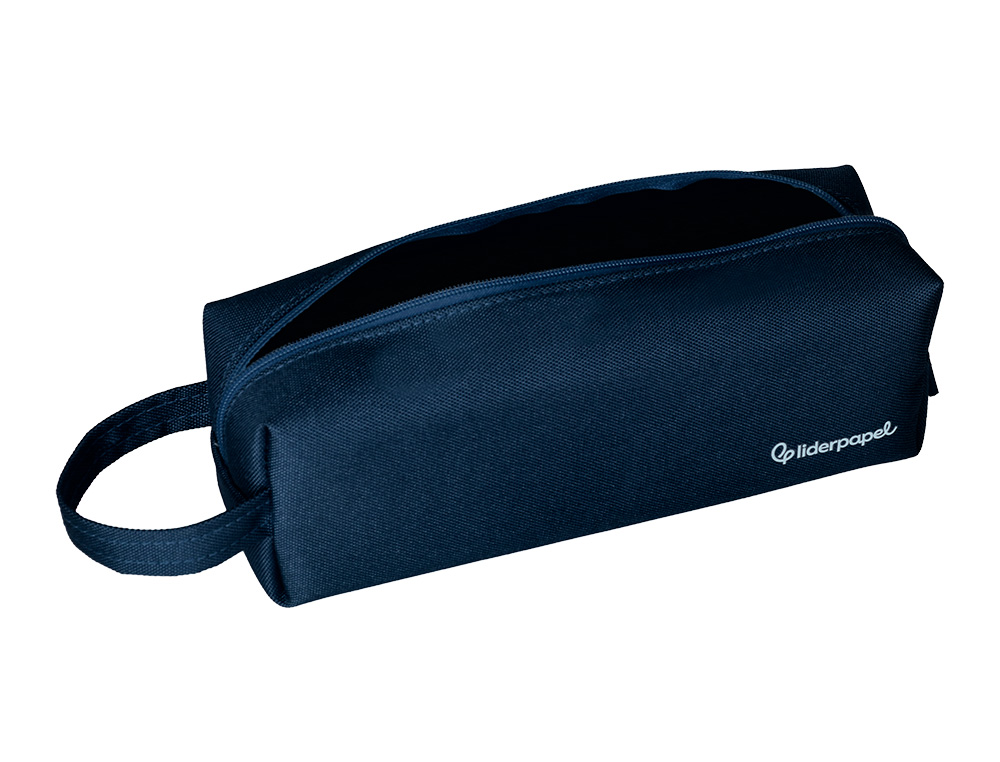 ESTOJO ESCOLAR LIDERPAPEL RETANGULAR COM ASA 210X70 MM AZUL MARINHO