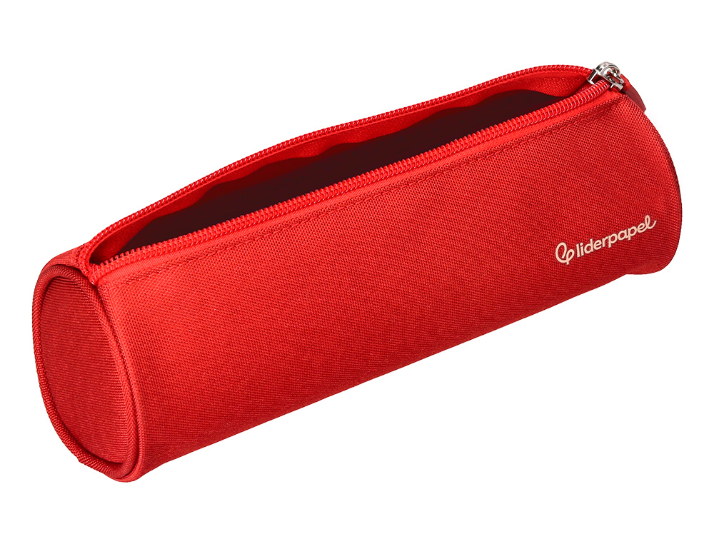 ESTOJO ESCOLAR LIDERPAPEL CILINDRICO LARGO 210X70 MM VERMELHO