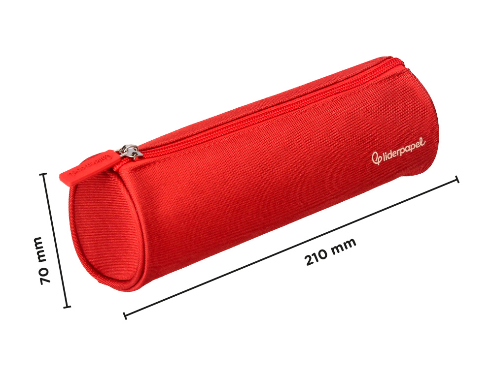 ESTOJO ESCOLAR LIDERPAPEL CILINDRICO LARGO 210X70 MM VERMELHO