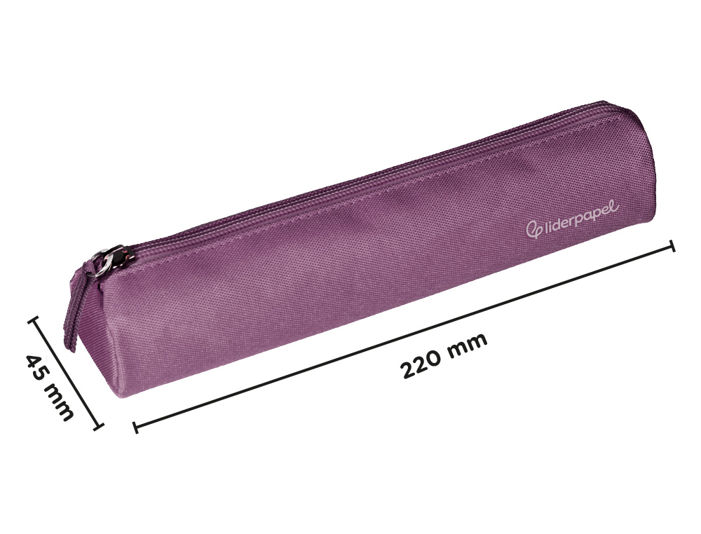 ESTOJO ESCOLAR LIDERPAPEL CILINDRICO ESTREITO 220X45 MM VERMELHO