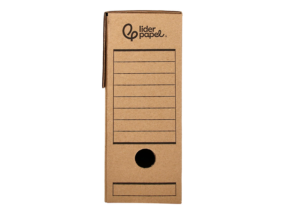 CAIXA PARA ARQUIVO MORTO LIDERPAPEL DIN A4 CARTAO RECICLADO 325 GR LOMBADA 82 MM KRAFT 325X82X250 MM