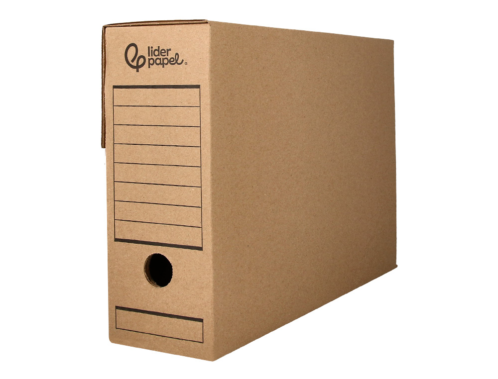 CAIXA PARA ARQUIVO MORTO LIDERPAPEL DIN A4 CARTAO RECICLADO 325 GR LOMBADA 82 MM KRAFT 325X82X250 MM