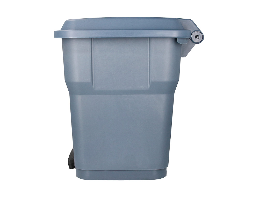 CESTO DE PAPEIS Q-CONNECT PLASTICO COM TAMPA E PEDAL 30 LITROS CINZA 395X395X420 MM