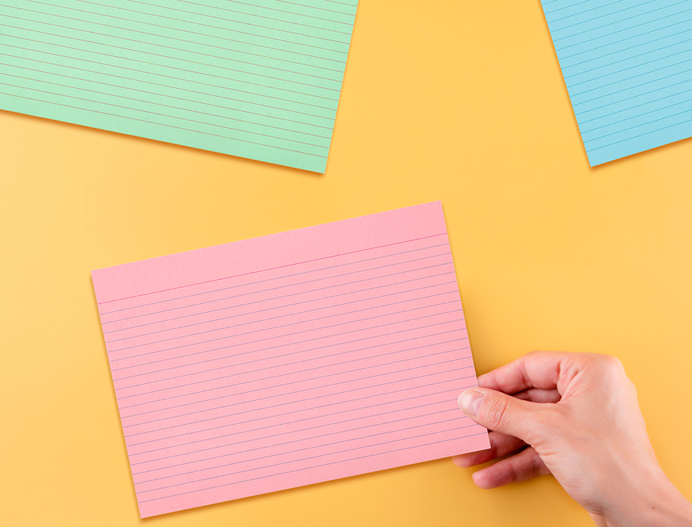 CARTAO LIDERPAPEL PARA ESTUDAR PAUTADO CARTOLINA DE CORES 180 GR 100X150MM EMBALAGEM DE 200 UNIDADES