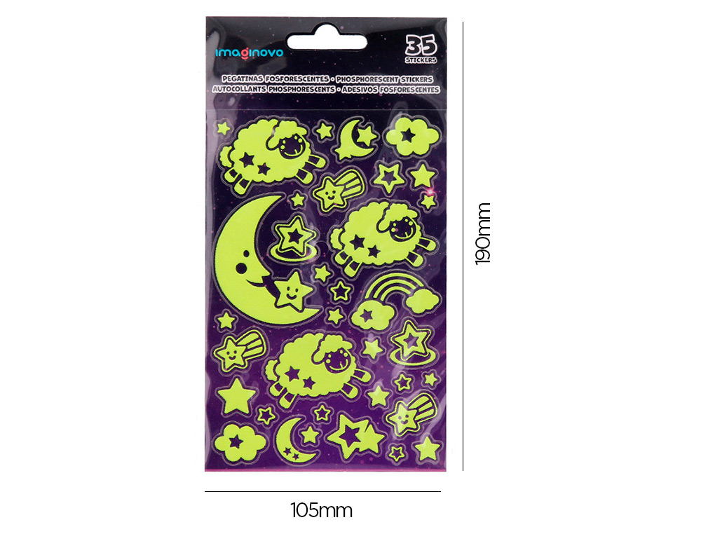AUTOCOLANTES IMAGINOVO LUMINOSOS LUA 250X145 MM EM BLISTER