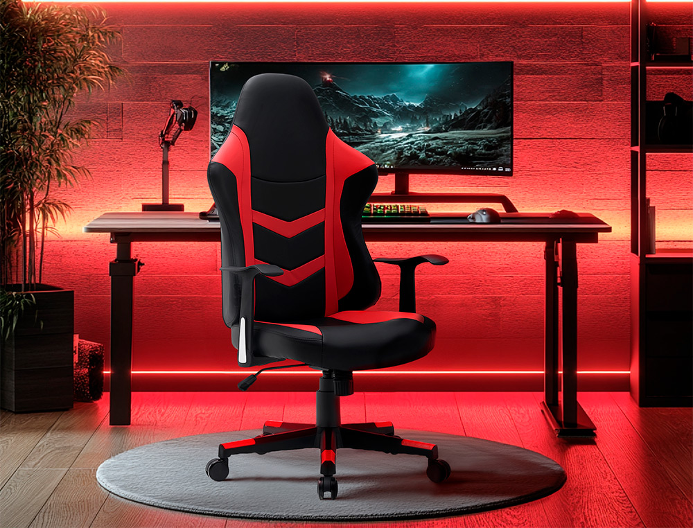 CADEIRA Q-CONNECT GAMING ORVIETO IMITACAO DE PELE BASE METALICA ALT MAX 1200 LARG 650 PROF 650 MM RODAS PREMIUM COR PRET