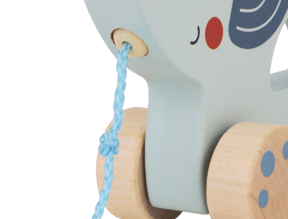 JOGO INFANTIL IMAGINOVO MADEIRA ELEFANTE PARA ARRASTAR COM RODAS +12 MESES 13,4X10X5,4CM