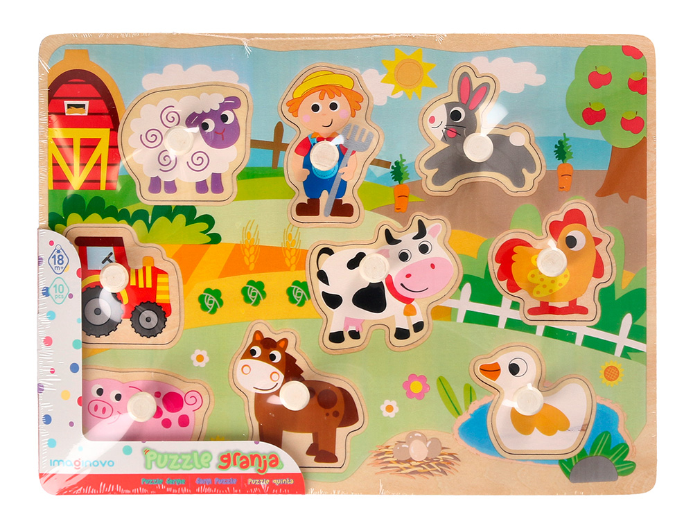 PUZZLE INFANTIL IMAGINOVO MADEIRA QUINTA +18 MESES 9 PECAS 30X22,5X1,5CM