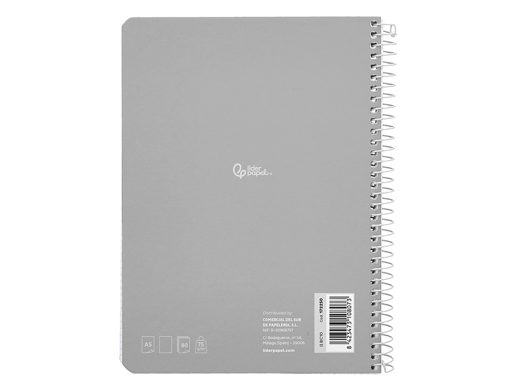 CADERNO ESPIRAL LIDERPAPEL SMART DIN A5 CAPA SUAVE 80 F 75 GR LISO SEM MARGEM CORES SORTIDAS
