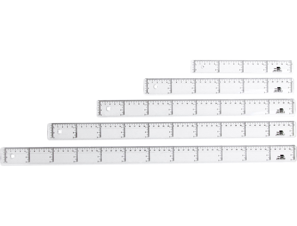 REGUA PLASTICO CRISTAL LIDERPAPEL TRANSPARENTE 40 CM
