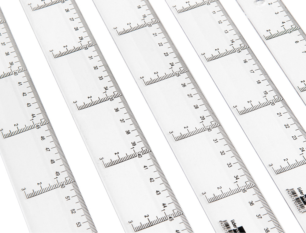 REGUA PLASTICO CRISTAL LIDERPAPEL TRANSPARENTE 40 CM