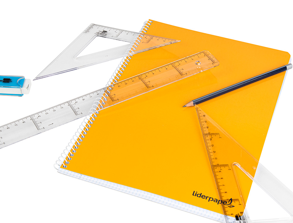REGUA PLASTICO CRISTAL LIDERPAPEL TRANSPARENTE 40 CM