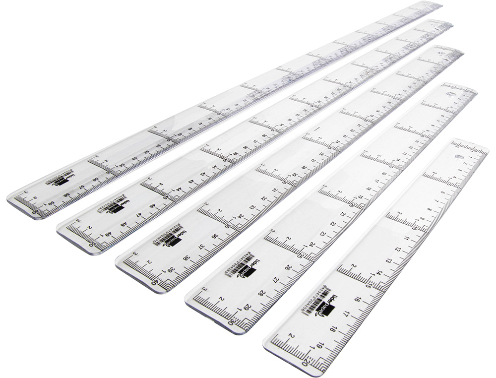 REGUA PLASTICO CRISTAL LIDERPAPEL TRANSPARENTE 50 CM