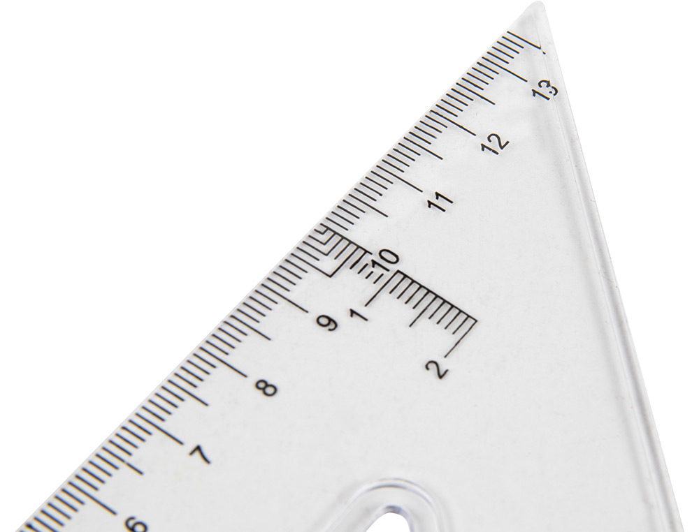 ESQUADRO LIDERPAPEL PLASTICO CRISTAL TRANSPARENTE 20 CM