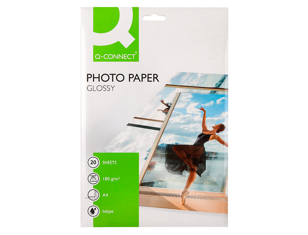 PAPEL FOTOGRAFIA Q-CONNECT GLOSSY 180 GR PAPEL REVESTIDO CAIXA 20 FOLHAS