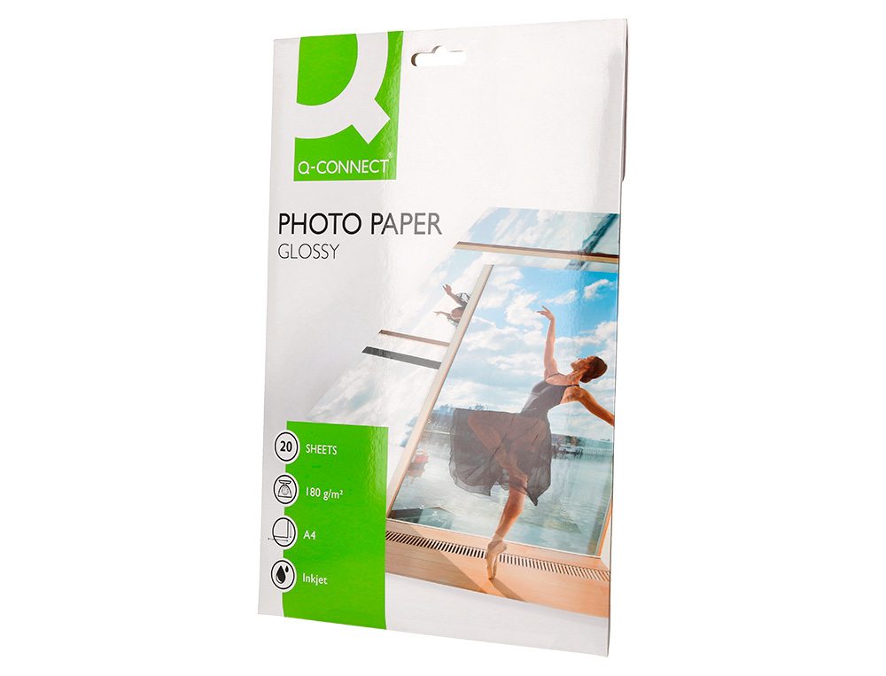 PAPEL FOTOGRAFIA Q-CONNECT GLOSSY 180 GR PAPEL REVESTIDO CAIXA 20 FOLHAS