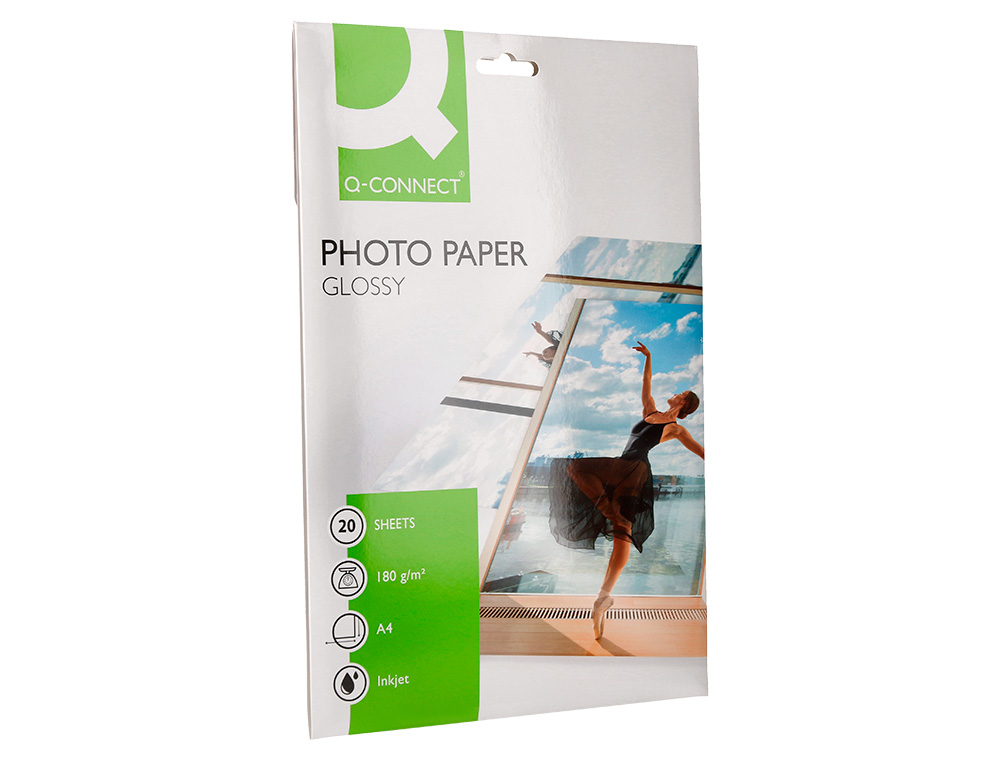 PAPEL FOTOGRAFIA Q-CONNECT GLOSSY 180 GR PAPEL REVESTIDO CAIXA 20 FOLHAS