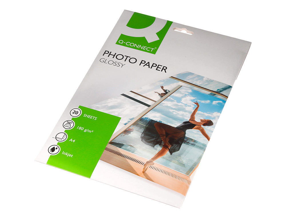 PAPEL FOTOGRAFIA Q-CONNECT GLOSSY 180 GR PAPEL REVESTIDO CAIXA 20 FOLHAS