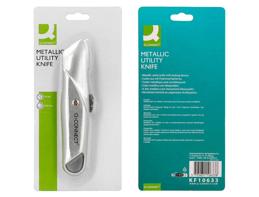 X-ATO Q-CONNECT LARGO METALICO LAMINA DE ACO 18 MM DE LARGURA COMPRIMENTO 165 MM BLISTER DE 1 UNIDADE