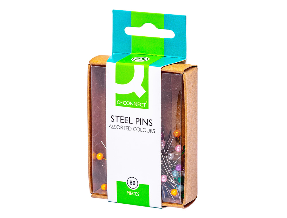 ALFINETES DE SINALIZACAO Q-CONNECT COLORIDAS CAIXA COM80 UNIDADES